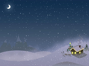 New year, winter, nature, moon, snow HD wallpaper