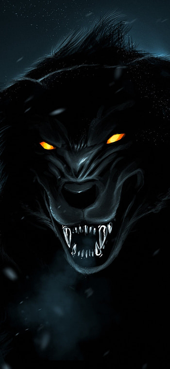 Intense orange-eyed wolf, XS Max , Vibrant and captivating, Alluring gaze HD phone wallpaper