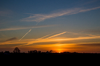 Nature, Sunset, Sky, Sun, Clouds, Horizon, Setting HD wallpaper