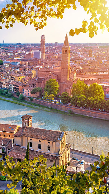 Verona Travels, Verona city view, Adige River, Windows 10 spotlight HD phone wallpaper