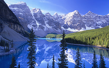 Microsoft Screensavers Winter Scene | ... Blue, lakes, landscape, mountains HD wallpaper