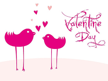 Holidays, Birds, Hearts, Love, Inscription, White Background, Valentine's Day HD wallpaper