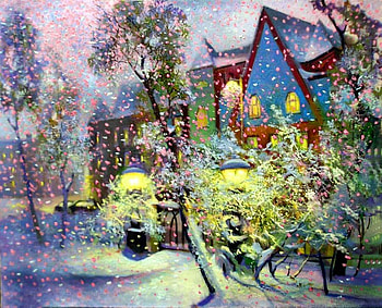 A. Schepalin. New Year's Eve, winter, painting, art, a schepalin, street HD wallpaper