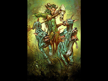 Shaman, animal, wolf, fantasy HD wallpaper