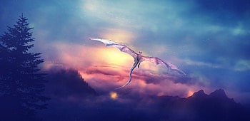 Dragon Flying Over, dragon, artist, artwork, digital-art, deviantart HD wallpaper