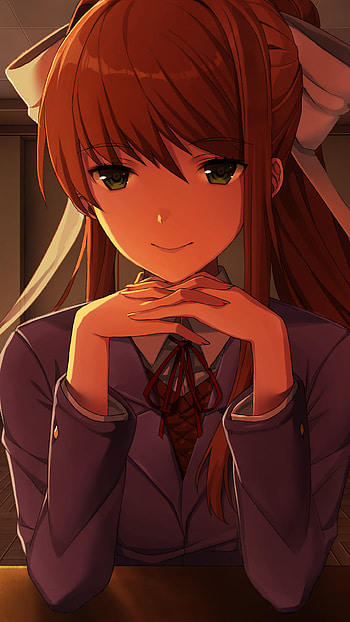 Monika (Doki Doki Literature Club!), video game, Doki Doki Literature Club! HD phone wallpaper