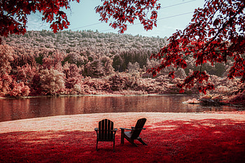 Nature, Rivers, Shore, Bank, Forest, Relaxation, Rest, Chairs HD wallpaper