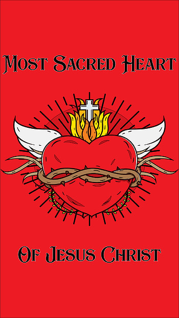 Sacred Heart, Crown, Religious, Thorns, Jesus Christ HD phone wallpaper