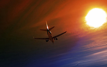 Sky, Night, Miscellanea, Miscellaneous, Flight, Plane, Airplane HD wallpaper