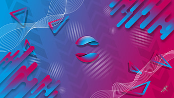 Pink Blue Wavy Lines Minimalist Art Abstraction Abstract HD wallpaper