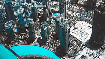Burj Khalifa, top view, buildings, architecture, skyscrapers HD wallpaper