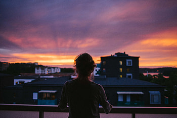 Twilight, City, Dark, Silhouette, Dusk, Girl HD wallpaper