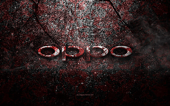 Oppo logo, grunge art, Oppo stone logo, red stone texture, Oppo, grunge stone texture, Oppo emblem, Oppo 3d logo HD wallpaper