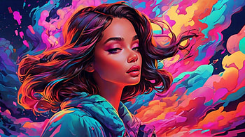 Cartoon woman, cartoon, colorful, woman, splash HD wallpaper
