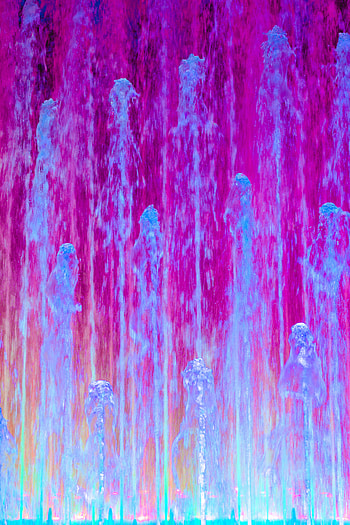 Water, Pink, Fountain, Miscellanea, Miscellaneous, Illumination, Backlight, Jet, Jets HD phone wallpaper