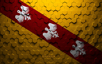 Flag of Duchy of Lorraine, honeycomb art, Duchy of Lorraine hexagons flag, Duchy of Lorraine 3d hexagons art, Duchy of Lorraine flag HD wallpaper