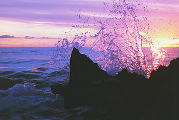 Nature, Water, Sea, Rocks, Spray, Splash HD wallpaper