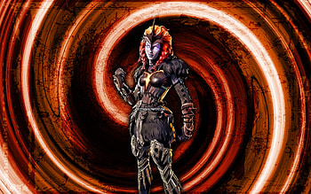Molten Valkyrie, orange grunge background, Fortnite, vortex, Fortnite characters, Molten Valkyrie Skin, Fortnite Battle Royale, Molten Valkyrie Fortnite HD wallpaper