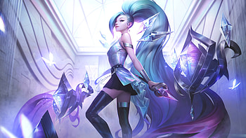 Seraphine, blue long hair, League of Legends, 2020 HD wallpaper