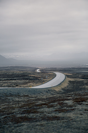 Nature, Mountains, Road, Fog, Winding, Sinuous, Hilly HD phone wallpaper