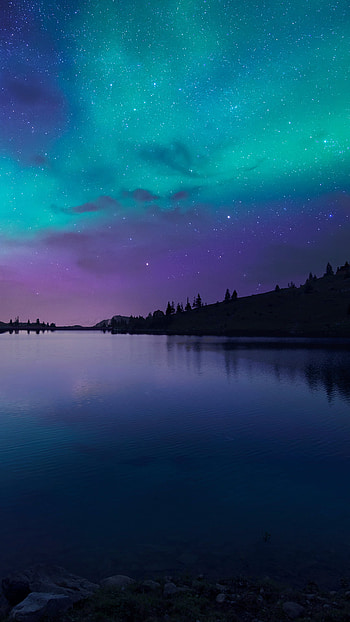 night gall at lake aurora 6 HD phone wallpaper