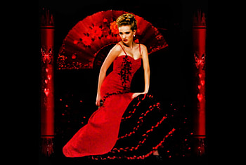 In red, models, dress, female, red HD wallpaper