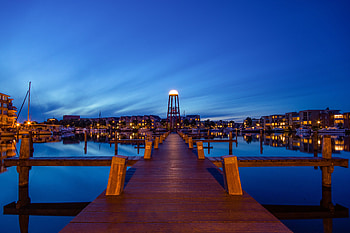 Sea, Twilight, City, Pier, Miscellanea, Miscellaneous, Dusk, Embankment, Quay HD wallpaper