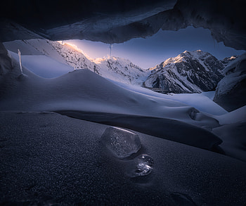 Tibet cave, Glacier, high mountain, nature HD wallpaper