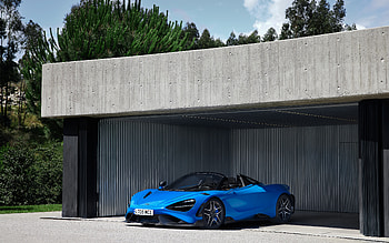 McLaren 765LT Spider, front view, exterior, blue supercar, blue 765LT Spider, British sports cars, McLaren HD wallpaper
