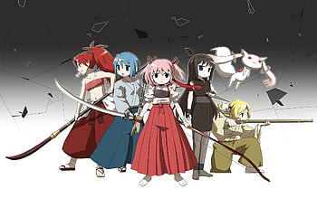 Samurai Warriors, mahou shoujo madoka magica, awesome, miki sayaka, badass, short hair, blonde hair, wicked, warrior, sexy, sakura kyoko, sword, hot, blue hair, pink hair, fighter, daggers, blue, black, cute, red hair, long hair, beauty, tomoe mami, gun, beautiful, akemi homura, black hair, anime girls, kaname madoka, blade, pink, samurai, red, yellow, cool, weapon, spear HD wallpaper