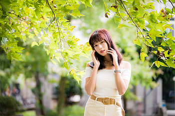 Park, model, lady, pretty HD wallpaper