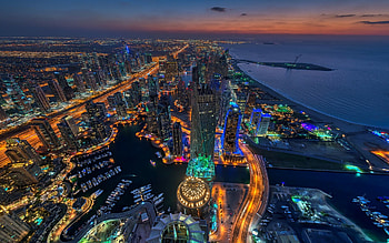 United Arab Emirates, Dubai skyline, Futuristic architecture, Vibrant cityscape HD wallpaper