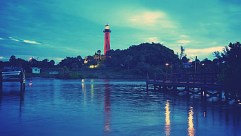 Jupiter, Lighthouses HD wallpaper