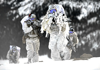 People military Navy SEALs winter snow Mk 18 Mod 0 FN SCAR HD wallpaper