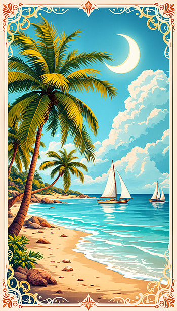 Tropical Island Bliss: A Serene Escape, beach, tropical, palm tree, ocean HD phone wallpaper