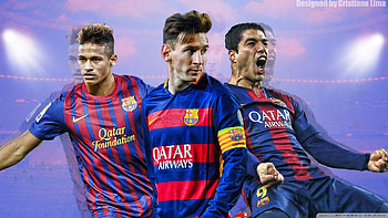 ... Barca Neymar Messi Barcelona Trio – Messi, Suarez And Neymar ... HD wallpaper