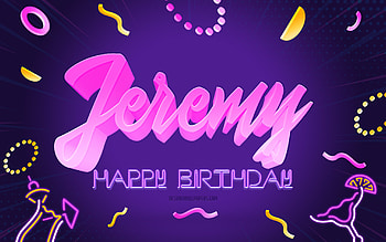 Happy Birtay Jeremy, , Purple Party Background, Jeremy, creative art, Happy Jeremy birtay, Jeremy name, Jeremy Birtay, Birtay Party Background HD wallpaper