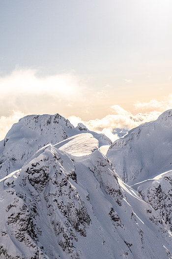 Nature, Mountains, Vertex, Top, Snow Covered, Snowbound, Mountain Range, Slopes HD phone wallpaper