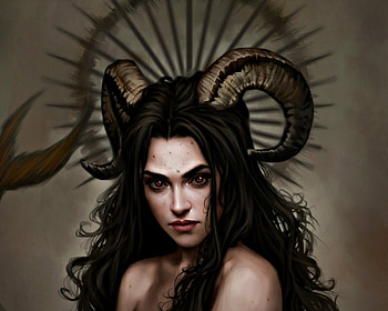 Zodiac ~ Capricorn, capricorn, horns, art, girl, dark, woman, fantasy, zodiac, fdasuarez HD wallpaper