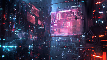 Neon Megacity Pulse, technology, cyberpunk, futuristic HD wallpaper