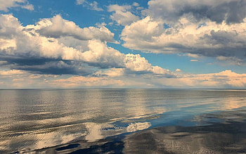 Clouds over Sea, sea, clouds, Latvia, calm HD wallpaper