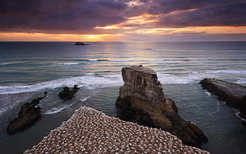 Sunset Magic, costal, rocks, ocean, sunset HD wallpaper