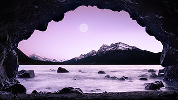 Mountains Rocks Sea Cave , mountains, rocks, sea, cave, nature HD wallpaper