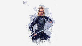 Black widow, Avengers: infinity war, artwork, 2018 HD wallpaper