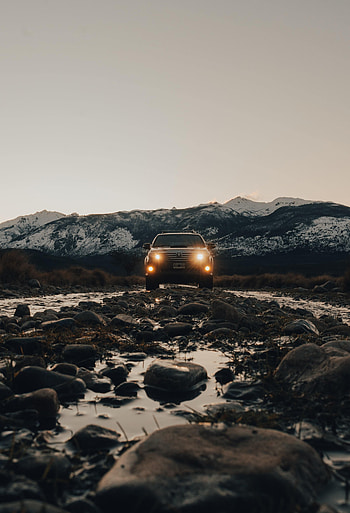 Toyota, Cars, Lights, Rocks, Road, Car, Suv, Front View, Headlights HD phone wallpaper