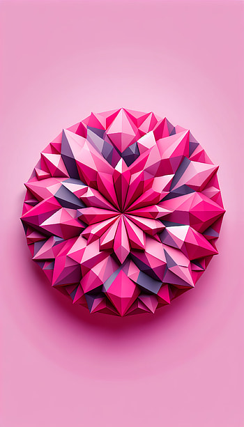 Geometric Hot Pink Bloom, geometric design HD phone wallpaper