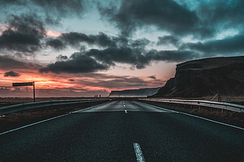 Nature, Clouds, Dawn, Road, Markup HD wallpaper