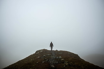 Nature, Mountain, Vertex, Top, Fog, Loneliness, dom HD wallpaper