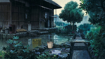 Rainy Anime Background, Rain Aesthetic HD wallpaper