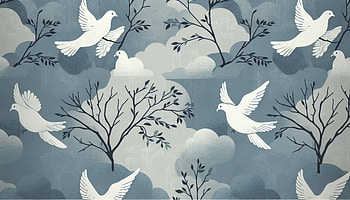 Peaceful Dove Pattern, dove, bird, illustration, nature, cloud HD wallpaper
